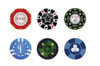 do modern poker chips and poker logo for your company