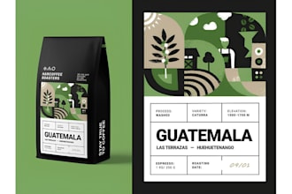 create tea and coffee packaging label, pouch, box design and packaging dieline