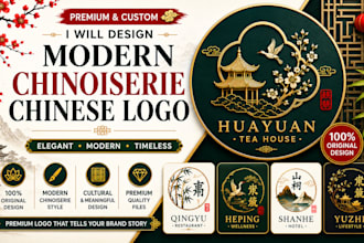 design modern chinoiserie chinese logo