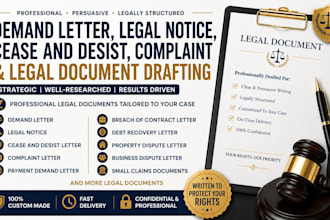 draft legal letter, demand letter, cease and desist as US attorney
