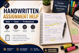 write neat handwritten assignments and study notes