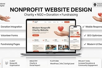 design nonprofit website for charity ngo donation and fundraising and event page