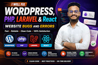 fix wordpress, php, laravel and react website bug and errors