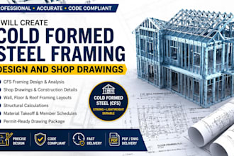 create cold formed steel framing design and shop drawings