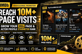 imdb promotion reach 10m page visit grow imdb page actor profile starmeter