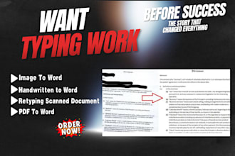 retype scanned documents, handwritten notes, images, and pdfs to word