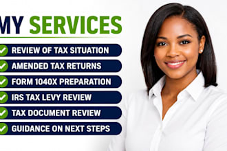 resolve irs tax levy issues and prepare amended tax returns with form 1040x