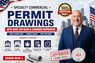 create specialty commercial permit drawings for auto shops and
