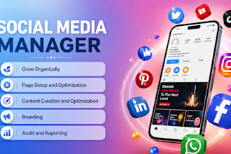 social media manager and content creator to grow instagram, facebook and tiktok