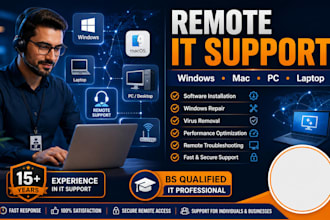 fix,repair, and troubleshoot windows, mac, PC, and laptop remotely
