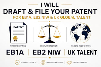 draft and file your patent for eb1a eb1 eb2 niw UK global talent