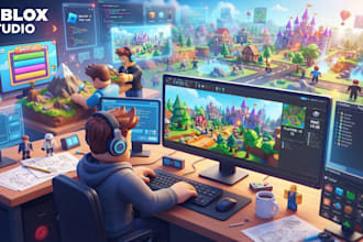 build roblox full game creation, custom maps, roblox game development, roblox ui