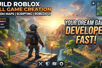 build roblox full game creation, custom maps, roblox game development, roblox ui