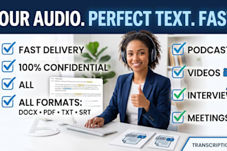 accurately transcribe audio, video, podcasts, and interviews