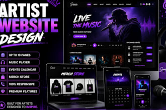 design a modern music website, artist landing page, or epk for musicians