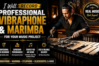 record professional vibraphone and marimba for your music project