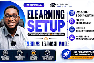 do elearning course development on talentlms, learndash moodle and wordpress lms