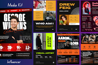 design media kit, press kit, epk design, one sheet,  influencer media kit dj kit