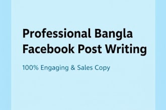 write engaging bangla facebook post and social media caption