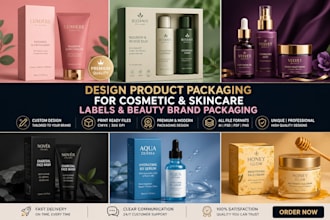 design product packaging for cosmetic skincare labels and beauty brand packaging