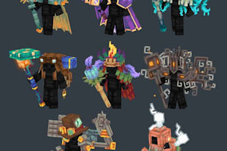 create custom minecraft 3d blockbench models, textures, and animations
