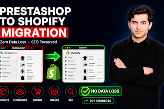 migrate your prestashop store to shopify with SEO redirects