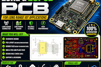design lora and esp32 pcb for long range iot applications schematic and bom