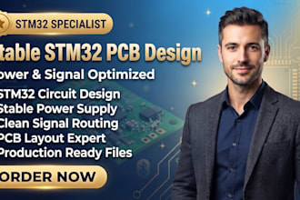 provide stm32 pcb design with stable power and signal routing