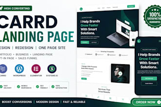 design carrd landing page portfolio redesign  one page wordpress elementor site