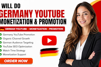 do complete germany youtube channel monetization promotion, german promotion