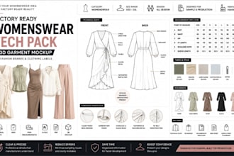 create factory ready womenswear tech packs for dresses, tops and clothing