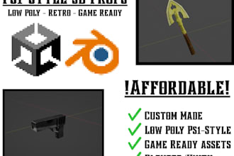 create ps1 style low poly props
