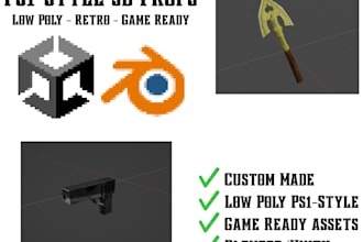 create ps1 style low poly props