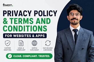 write privacy policy and terms and conditions for your website or app