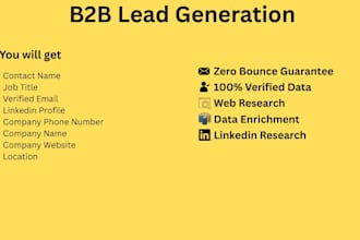 provide b2b lead generation, web research, email list and data enrichment