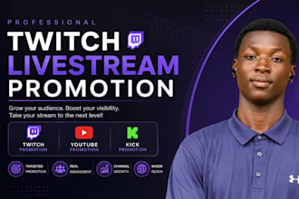 do organic twitch live stream promotion youtube live stream view and engagements