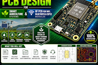 design rf and embedded hardware pcb for esp32 wifi, bluetooth,smart agriculture