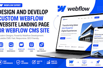 design and develop custom webflow website landing page or webflow cms site