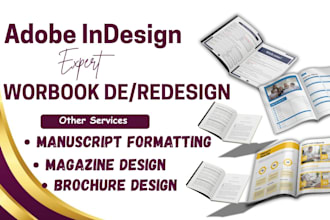 workbook design magazine brochure book layout manuscript formatting in indesign