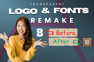 remake clean transparent logo and change font