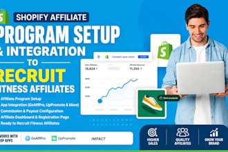 set up and integrate a shopify affiliate program to recruit fitness affiliates