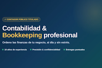 voy a llevar la contabilidad y teneduría de libros de tu negocio