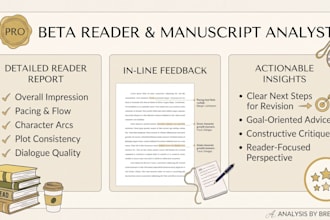 be your professional beta reader for your manuscript