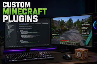 develop custom minecraft plugins for spigot, paper and bukkit