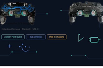 design ps5 game controller pcb with embedded firmware, bluetooth and usb c