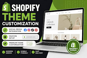 shopify theme customization, favicon setup, social media integration