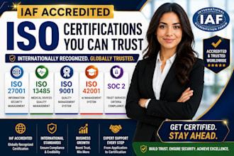provide iso 27001, iso 13485, iso 9001 and soc 2 compliance support