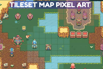 do pixel art background isometric top down pixel tileset pixel asset, pixel icon