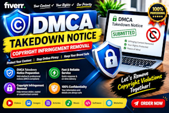 help you with a dmca takedown for copyright infringement