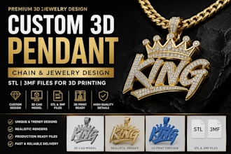 design custom 3d hype chain necklace pendant jewelry 3mf stl for 3d printing